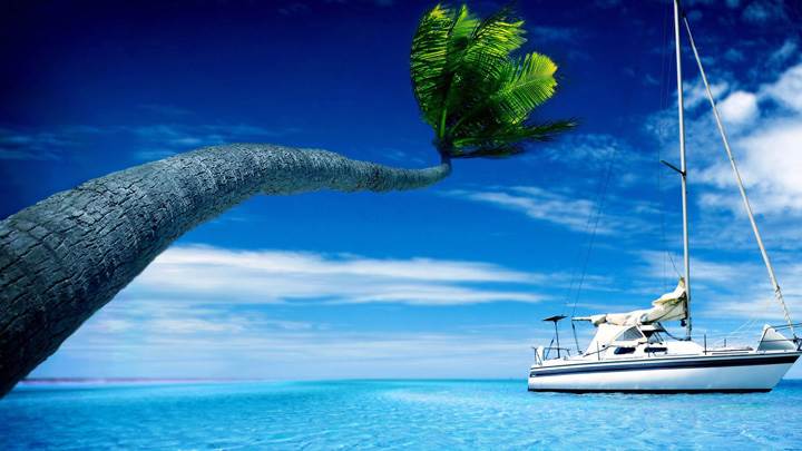 Yacht In Blue Sea